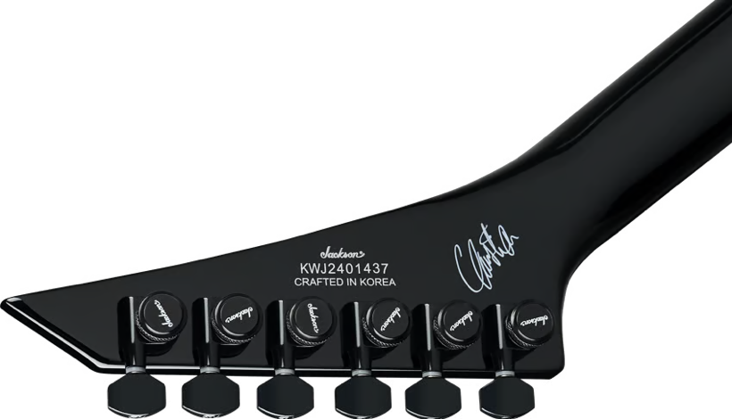 Голова грифа электрогитары RR24 EVTN6, вид сзади. Источник: jacksonguitars.com.